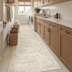 Soalmost Hallway Runner Rug 2'6" x 12' Washable Long Kitchen Rugs Beige | - Image 9