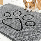 OLANLY Dog Door Mat for Muddy Paws 30x20, Paw Print Design Chenille Mud Mat | by OLANLY