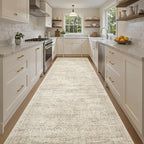 Soalmost Washable 4x10 Hallway Runner Rug Non-Slip Kitchen Entry Rugs Beige | - Image 3