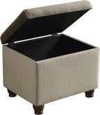 Homepop Home Decor | Upholstered MediumRectangular Storage Ottoman | Hinged Lid - Image 7