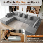 168" Cloud Sectional Couch, Comfort U Shaped Sofa - Image 3