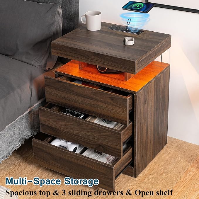 HOMMPA Rustic Brown Nightstand - Image 5