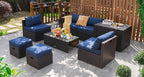 Tangkula 8 Piece Patio Furniture Set, Patiojoy Outdoor Space Saving PE Rattan - Image 4