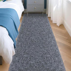 2x8 Bedside Area Rugs for Bedroom Soft Fluffy Shag Grey Rug for Hallway - Image 3