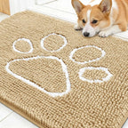 OLANLY Dog Door Mat for Muddy Paws 30x20, Paw Print Design Chenille Mud Mat | by OLANLY