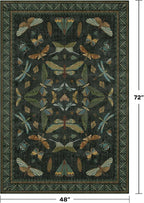 Dark Green 4x6 Washable Area Rug - Image 2