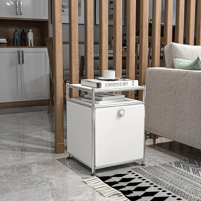 Matte Storage Cart with Flap Door, Large Capacity Storage Cart with Detachable - Image 6