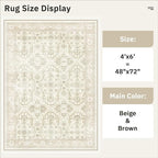 Soalmost 4x6 Area Rug for Living Room, Washable Rugs Non-Slip, Thin Foldable - Image 5