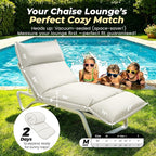 Outdoor Chaise Lounge Chair Cushion, Waterproof Non-Slip Patio Chaise Lounge - Image 2