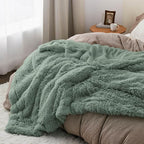 Bedsure GentleSoft Fluffy Sage Green King Size Blanket - Image 5