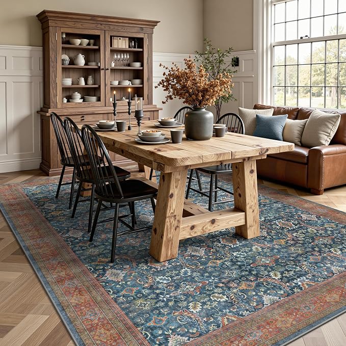 6x9 Area Rugs - Washable Vintage Retro Living Room Rug, Soft Ultra Thin Non - Image 4