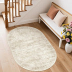 3x5 Oval Rug for Bedroom, Washable Area Rug, Living Room, Neutral Rug, Stain - Image 5
