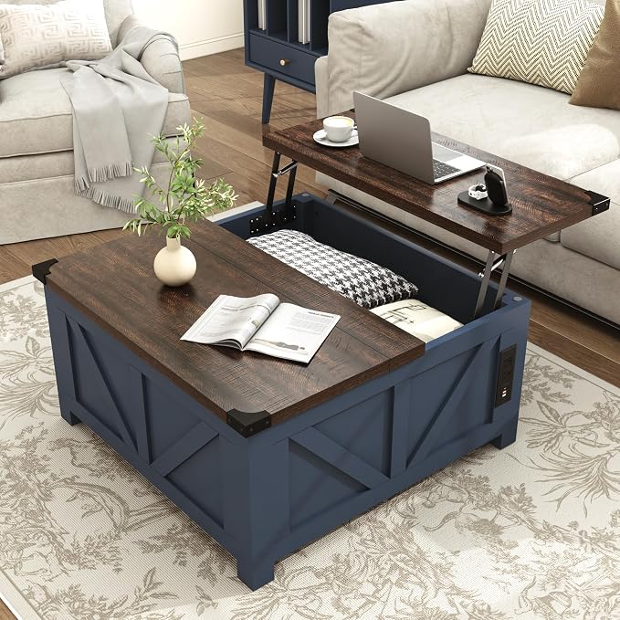 jimeimen Farmhouse Lift Top Coffee Table by jimeimenFurniture
