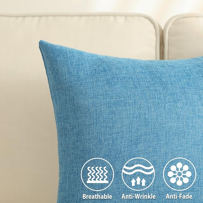 Stellhome Burlap Throw Pillow Covers 18x18 inch - Image 2