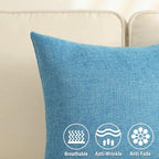 Stellhome Pack of 2 Linen Throw Pillow Covers Solid Fall Decorative Cushion - Image 2