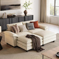 LINSY HOME 90" Modular Cloud Love Seat Sofa, Corduroy Soft Sectional Couch by LINSYHOME