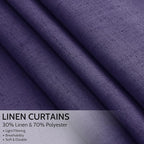 Purple Linen Curtains 90 Inch Long 2 Panels Set - Image 2