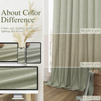 100% Blackout Linen Curtains 98 Inch Wide by 52 Inch 2 Panels Set - Image 7