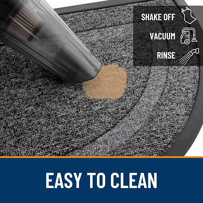 OLANLY Half Circle Front Door Mat Outside 35x23 All-Season Rubber Doormat | - Image 5