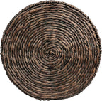 JONATHAN Y Marisol 24" Round Brown Woven Water Hyacinth Side Table - Image 6
