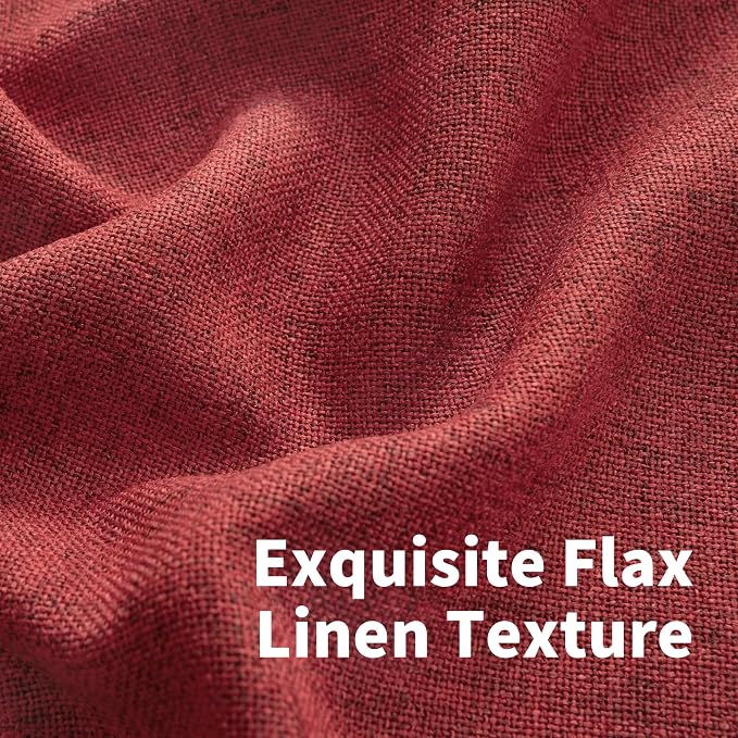 YoungsTex Burgundy Red Linen Curtains 54 Inch Length - Image 5