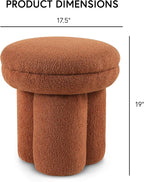 Furniture of America Rami Modern 17-inch Mushroom-Shape Upholstered Ottoman - Image 2