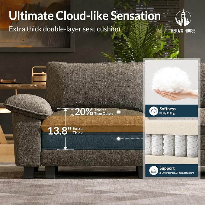 HERA'S HOUSE 124" Modular Sectional Sofa, Oversized U Shaped Couches - Image 6
