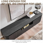 70" Fluted TV Stand for TVs Up to 80", Mid Century Modern Entertainment Center - Image 4