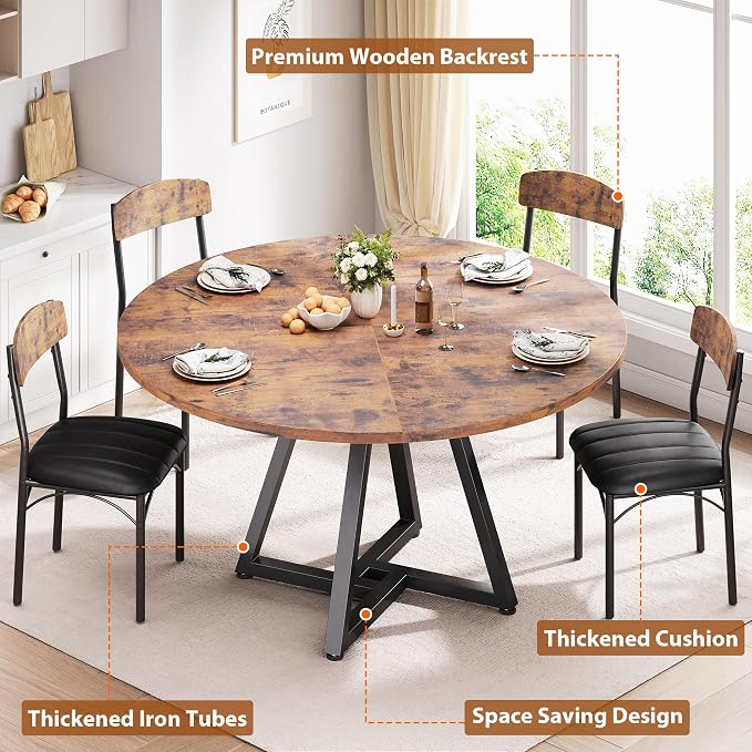 Jocoevol 51“ Round Kitchen Dining Room Table - Image 7