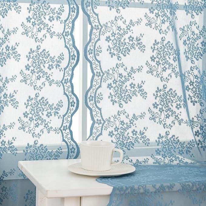 YJ YANJUN Vintage Lace Curtains 63 Inch Length - Image 5