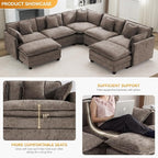 113'' V Shaped Cloud Sectional Sofa, Oversized Deep Seat Couches - Image 3