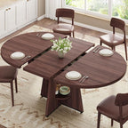 43''–59'' Extendable Dining Table, Round Kitchen Dining Room Dinner Table by JOCOEVOL