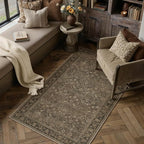 3x5 Brown Linen Look Washable Area Rug - Image 2
