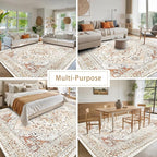 Orange Red 8x10 Washable Area Rugs - Image 5