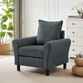 Mid-Century Accent Chair, Modern Linen Fabric Armchair by Chireca