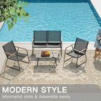 4-Piece Patio Furniture Set, Compact Outdoor Conversation Set - Image 9