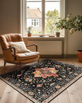 RELEANY Washable Area Rug, Water Repellent, Pet Friendly, Vintage Floral Boho by RELEANY
