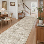 Soalmost Washable 3x10 Hallway Runner Rug Non-Slip Kitchen Entry Rugs Brown | - Image 2