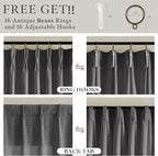 90 Inch Charcoal Gray Pleated Linen Light Filtering Memory Trained Curtains | - Image 5