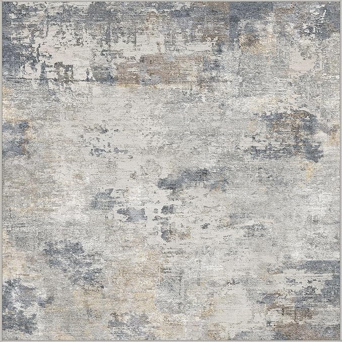 UERMEI Square Area Rugs : Washable 6x6 Neutral Modern Abstract Carpet - Image 10