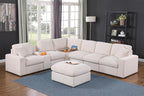 Ball & Cast 127" Oversized Modular Sectional Sofa L-Shaped, Large Chenille - Image 2