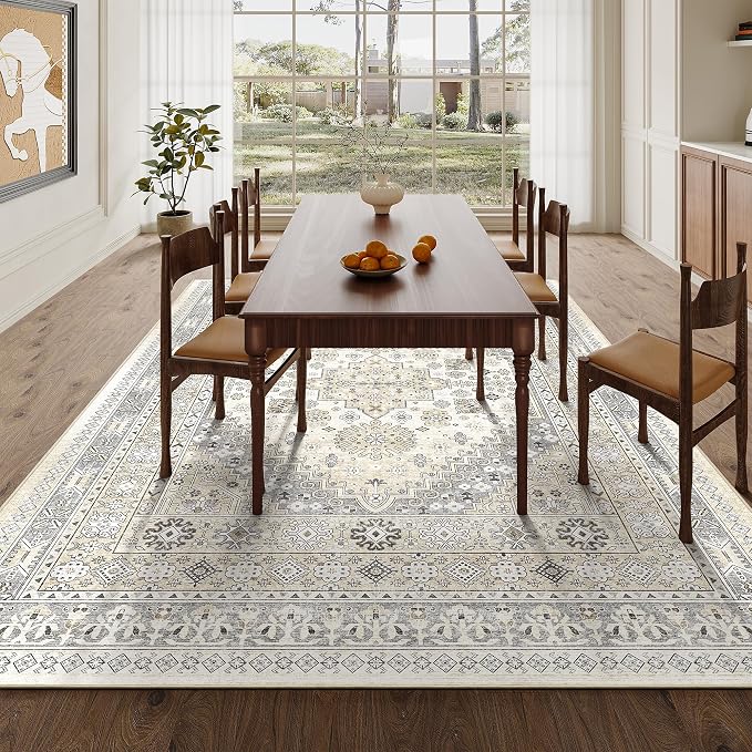 5x7 Area Rugs for Living Room, Large Washable Rug, Dining Room, Low Pile - Image 8