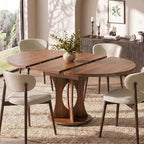 Einhomn 43-59" Extendable Round Dining Table, Kitchen Table by Einhomn