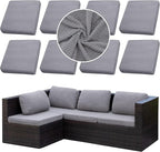 8PCS Patio Cushion Covers.Patio Furniture Couch SeatSlipcovers | Washable by SUKAIKEQA