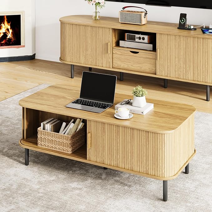 ONBRILL 47.2 Inch Mid Century Modern Coffee Table - Image 5
