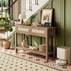 SUPERJARE Rattan Console Sofa Table - Image 9