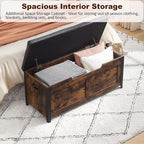 IDEALHOUSE Storage Bench, 39.4" Retro Wooden Storage Chest - Image 4