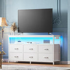 Huuger LED TV Stand for Bedroom, 47 Inch Dresser TV Stand for 43, 55 Inch TV by Huuger