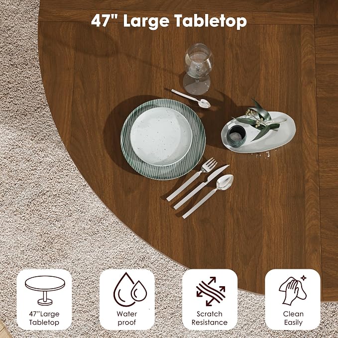 GarveeHome 47'' Round Dining Table - Image 4