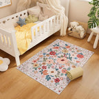 DUKINO 3x4 Area Rug, Floral Washable Rug - Image 6